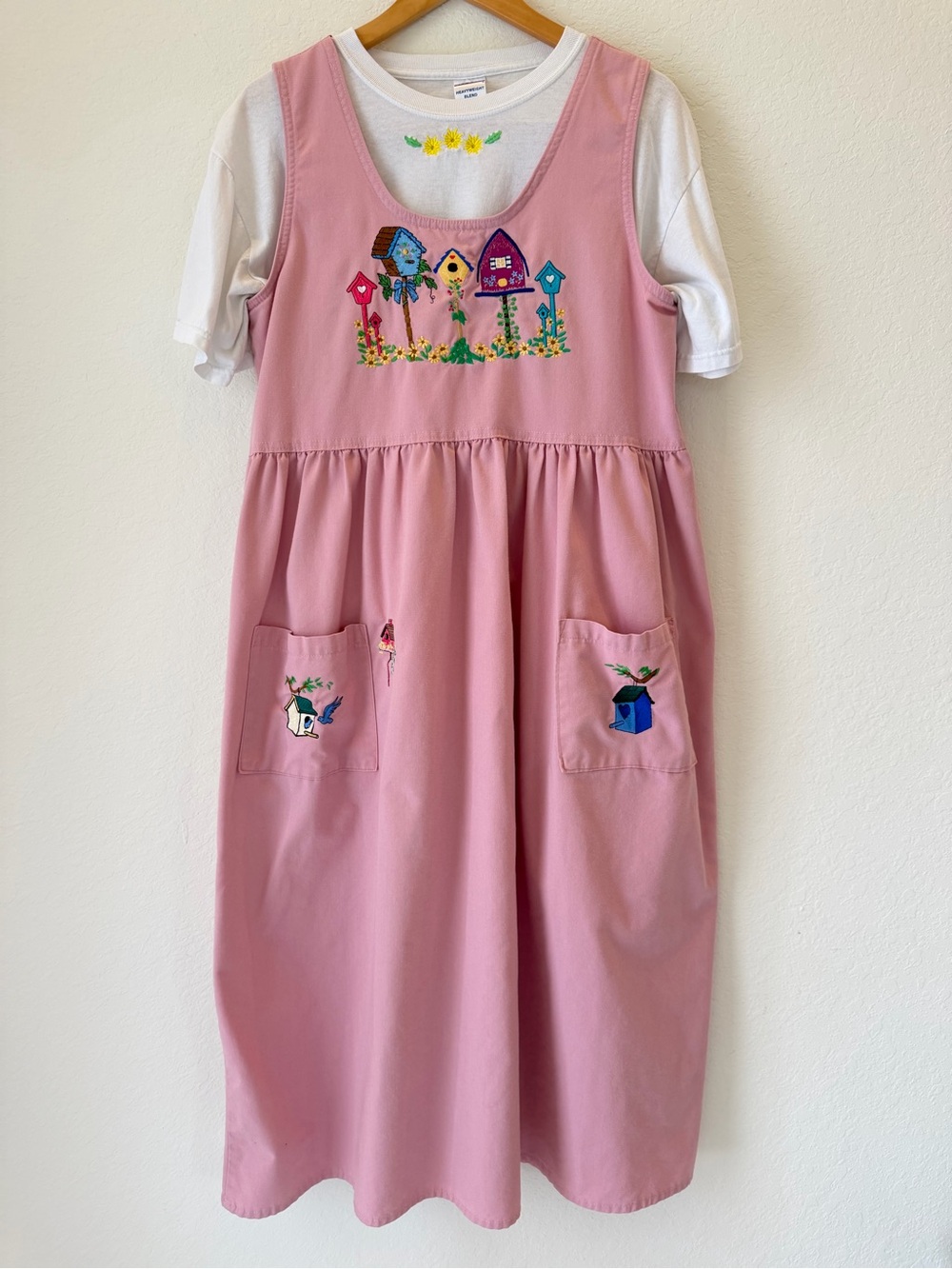 Amish Embroidered Apron Dress with Embroidered T Shirt Large